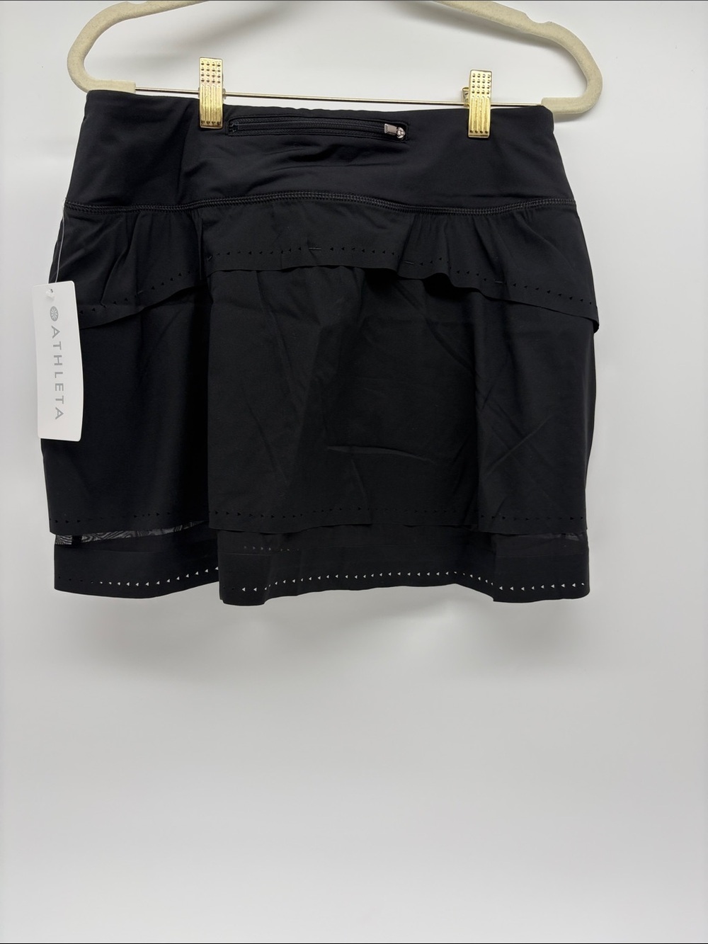 NWT Athleta Laser Run Skort Small Black Tennis Athletic Built-In Shorts - Picture 5 of 9